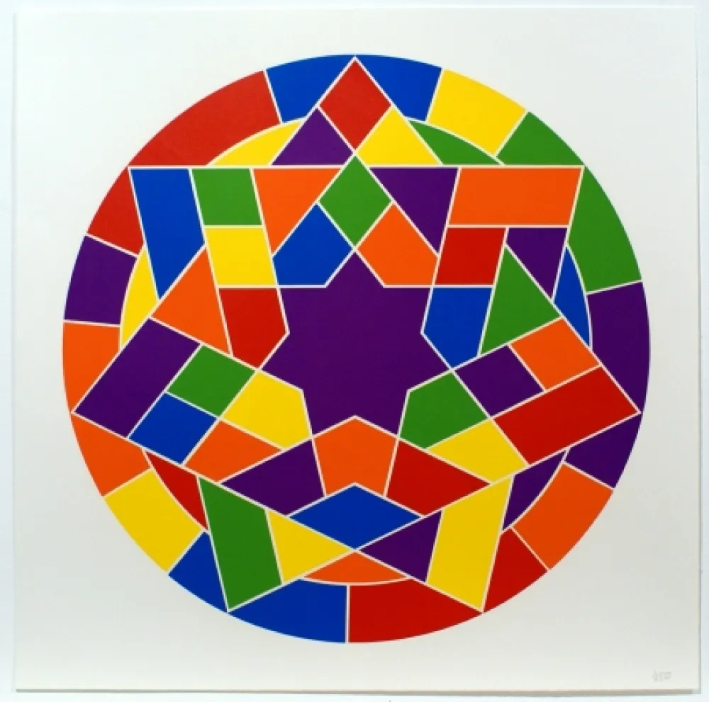 Linoincisione Lewitt - Tondo 5 (7 point star)
