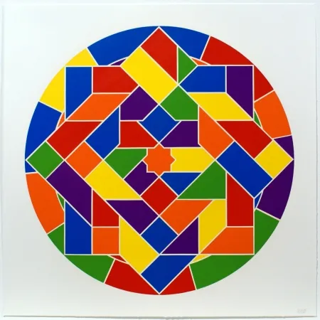 Linoincisione Lewitt - Tondo 6 (8 point star)