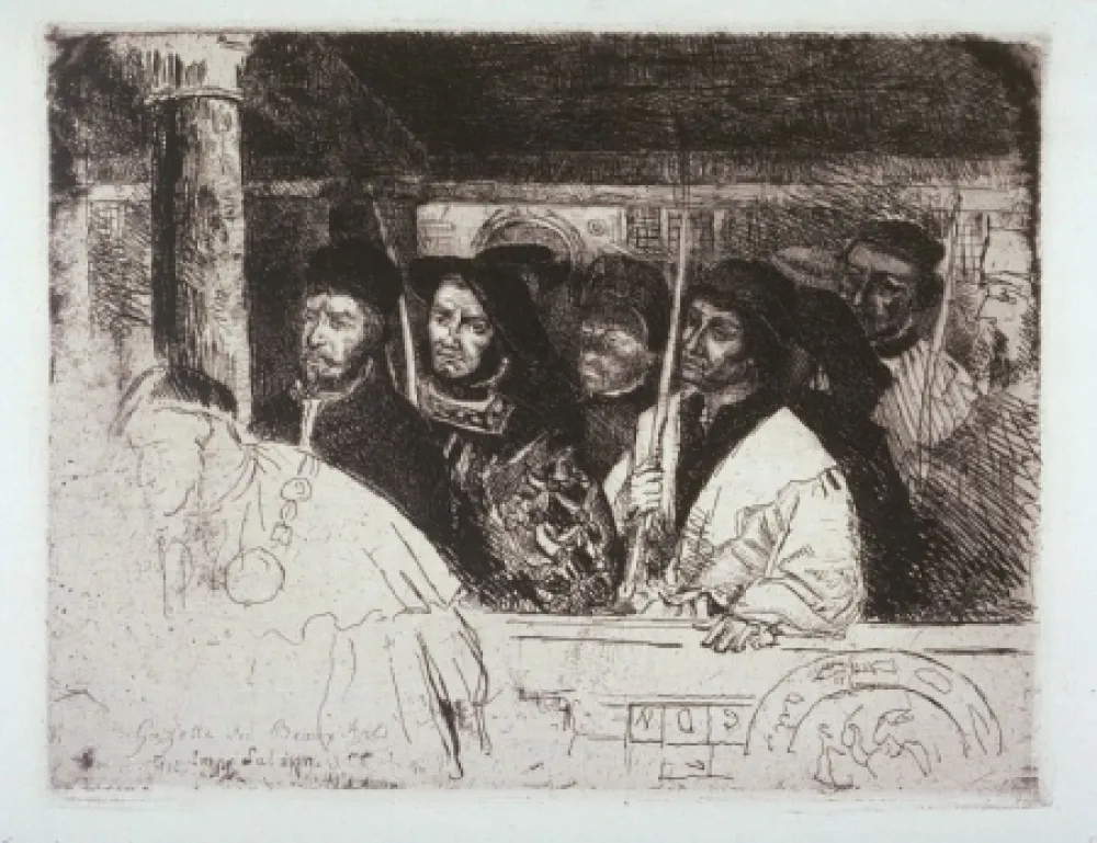 Incisione Leys - Les archers / The Archers