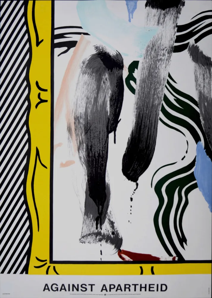 Litografia Lichtenstein - Against Apartheid, 1983 - Scarce first printing!