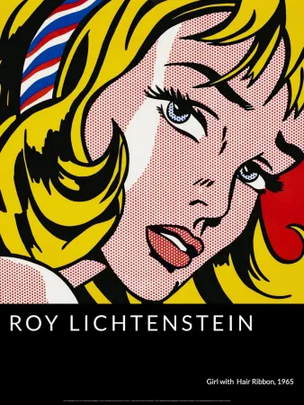 Serigrafia Lichtenstein - Girl with Hair Ribbon