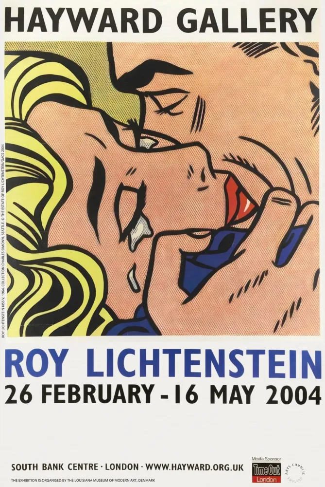 Serigrafia Lichtenstein - Kiss V Hayward Gallery