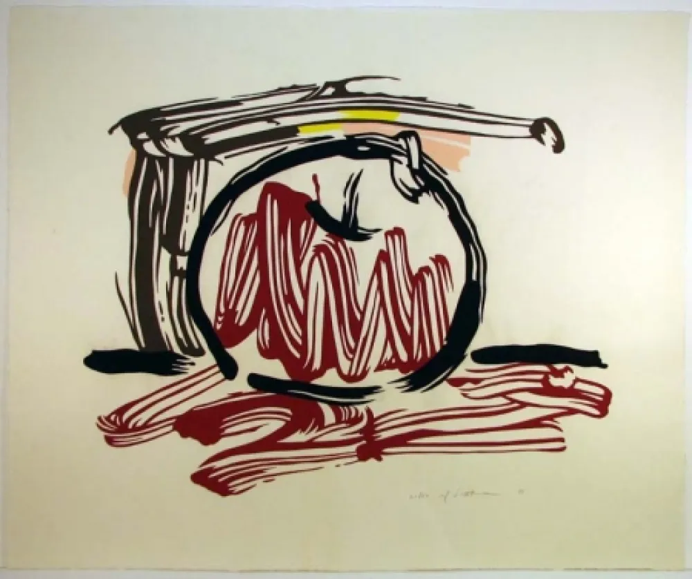 Incisione Su Legno Lichtenstein - Red Apple