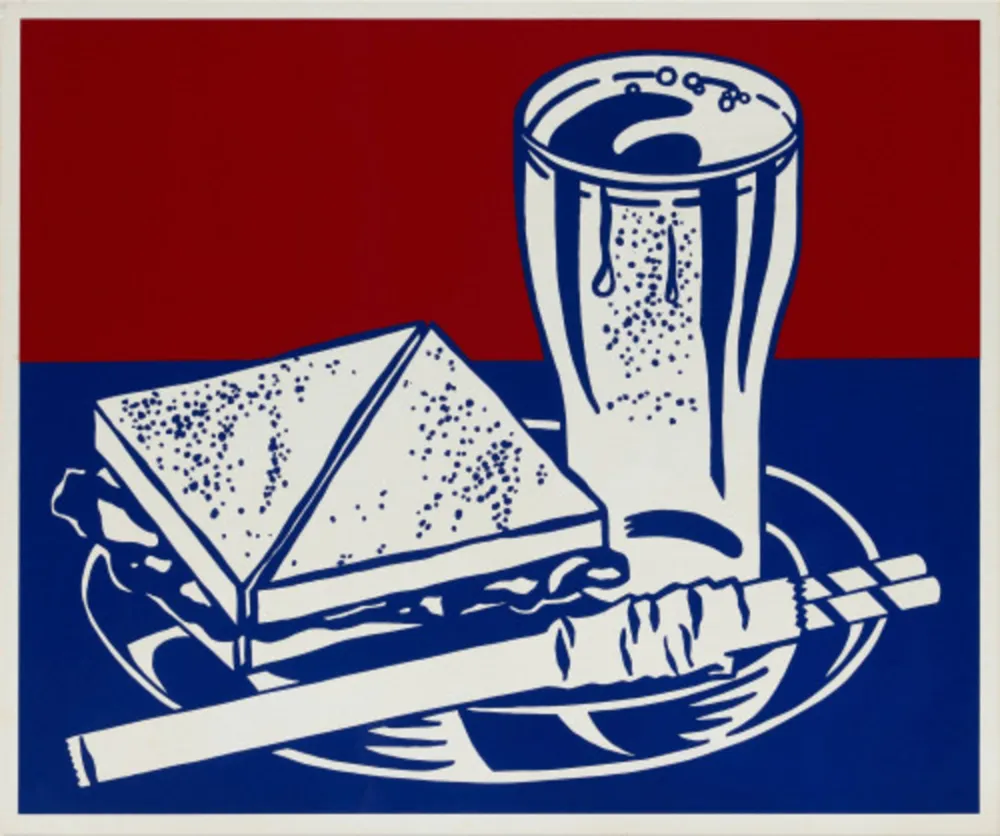 Serigrafia Lichtenstein - Sandwich and Soda