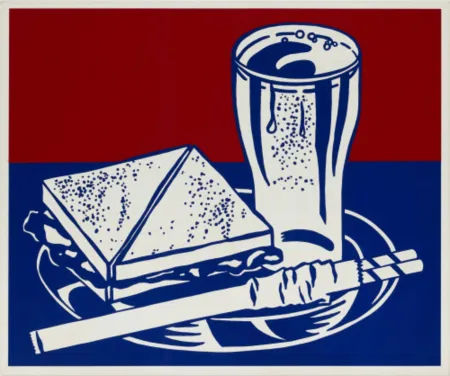 Serigrafia Lichtenstein - Sandwich and Soda