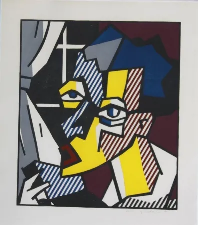 Incisione Su Legno Lichtenstein - The Student
