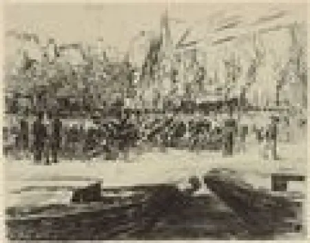 Incisione Liebermann - Rindermarkt in Leiden