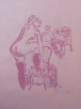 Non Tecnico Liebig - Acht Lithographien zu dem Roman Der Favorit von Guy de Maupassant (8 signed original large folio lithographs by Artur Liebig, based on 