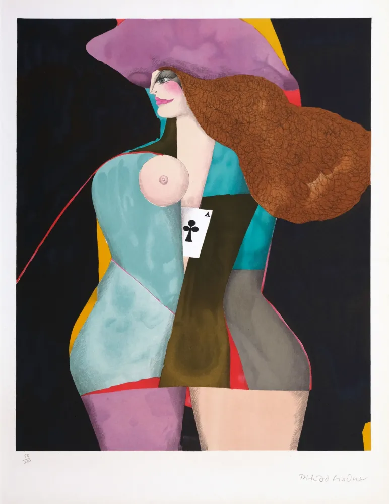 Litografia Lindner - Ace of clubs