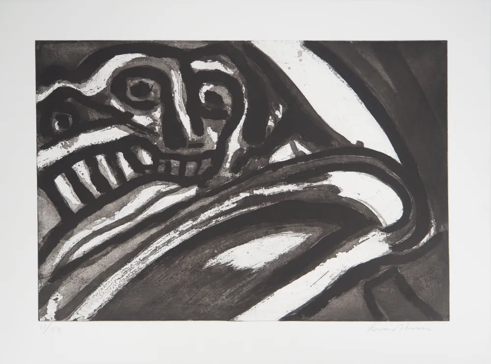 Acquatinta Lindstrom - Deux personnages