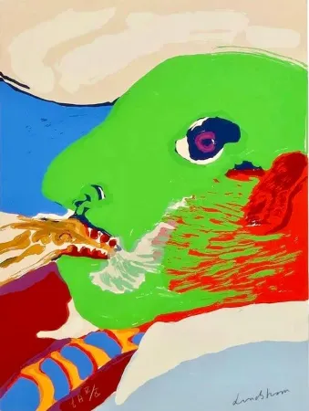 Litografia Lindstrom - Green Head — E.A. V/X