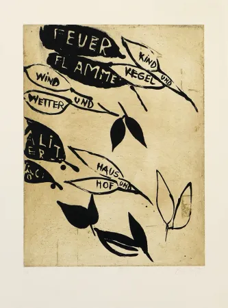 Acquaforte E Acquatinta Lootz - Talking Leaves III