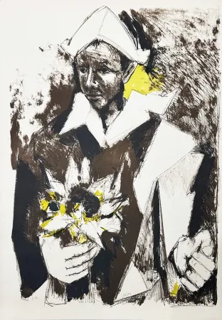 Litografia Lorjou - Arlequin au tournesol