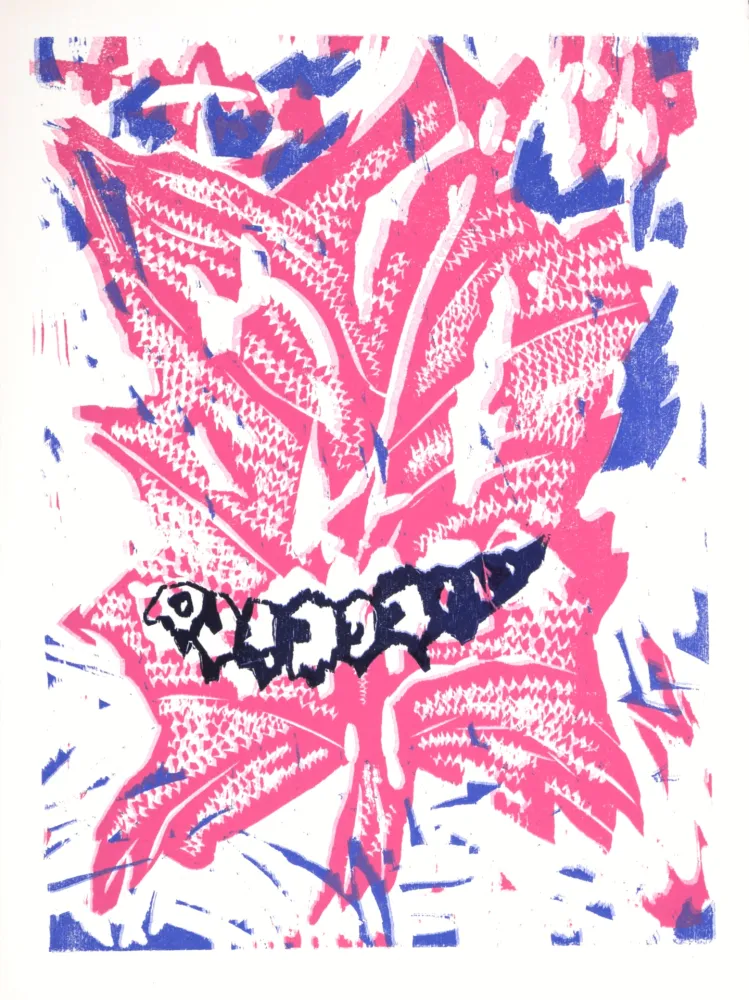 Incisione Su Legno Lorjou - La Chenille, 1965