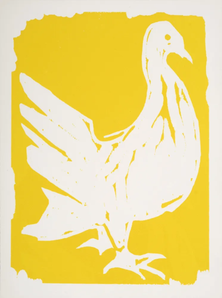 Incisione Su Legno Lorjou - La Colombe, 1965