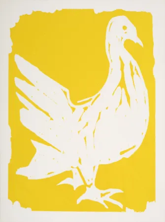 Incisione Su Legno Lorjou - La Colombe, 1965