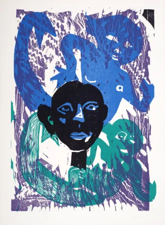 Incisione Su Legno Lorjou - Le Cortège d'Orphée, 1965