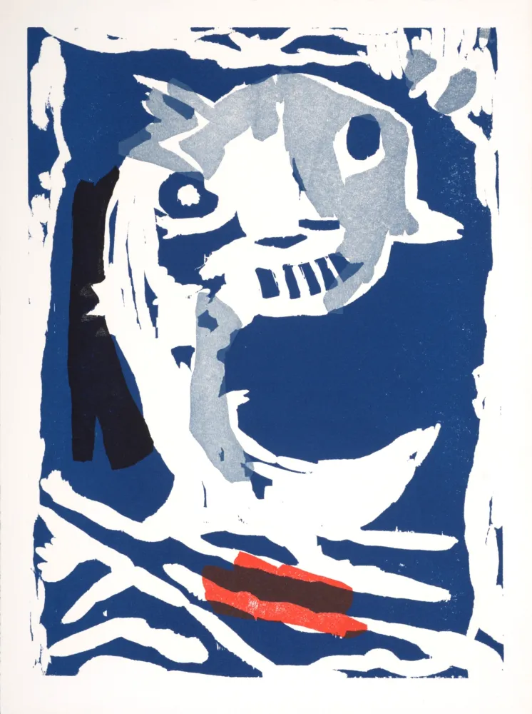 Incisione Su Legno Lorjou - Le Dauphin,1965