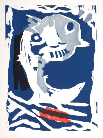 Incisione Su Legno Lorjou - Le Dauphin,1965