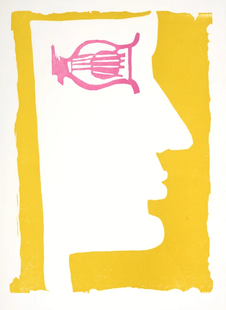 Incisione Su Legno Lorjou - Orphée, 1965