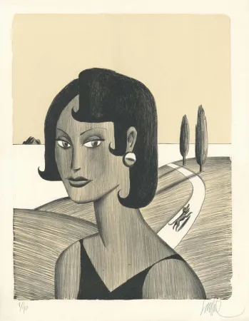 Litografia Loustal - Route Côtière