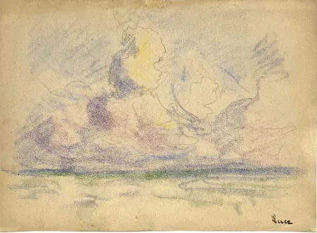 Non Tecnico Luce - Bord de mer. Vers 1900. Pastel 