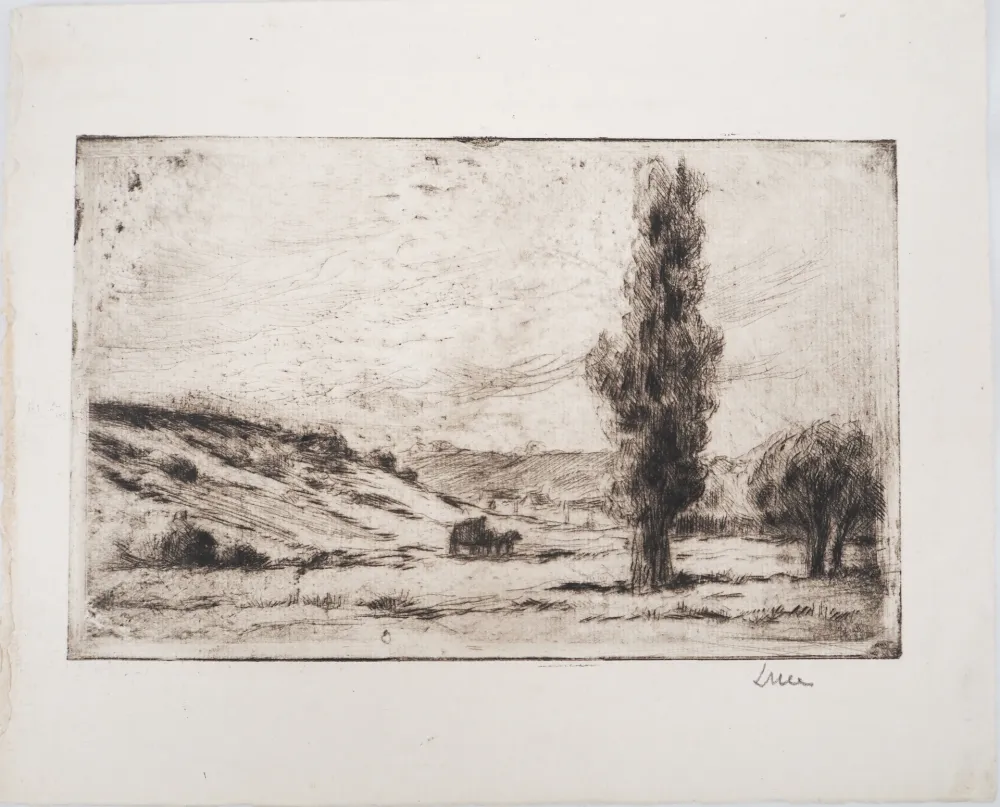 Punta Secca Luce - Maximilien LUCE - Paysage de campagne Vers 1900 - Gravure originale signée