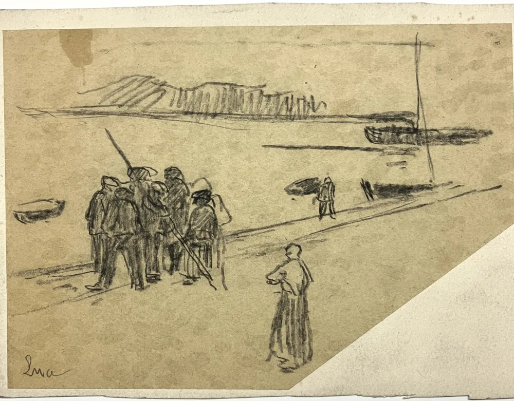 Non Tecnico Luce - Personnages et falaises. Vers 1900. 