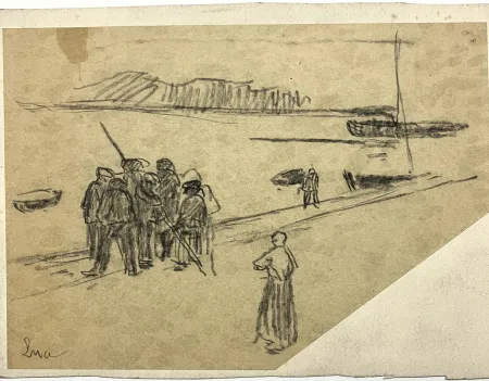 Non Tecnico Luce - Personnages et falaises. Vers 1900. 