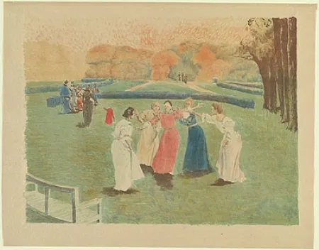 Litografia Lunois - Le colin-maillard (Blind Man's Bluff)