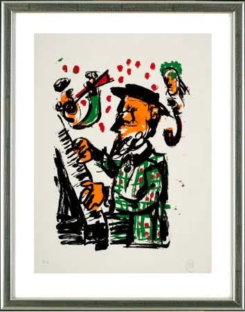 Serigrafia Lüpertz - O.T. (Jazzmusiker am Piano)
