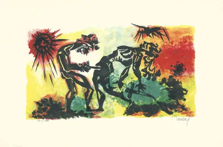 Litografia Lurcat - Combat