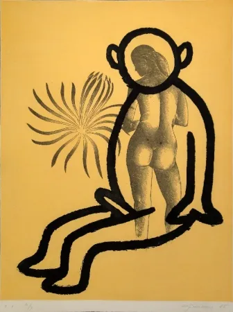 Acquatinta Lüthi - Selbstporträt aus der Serie der großen Gefühle I