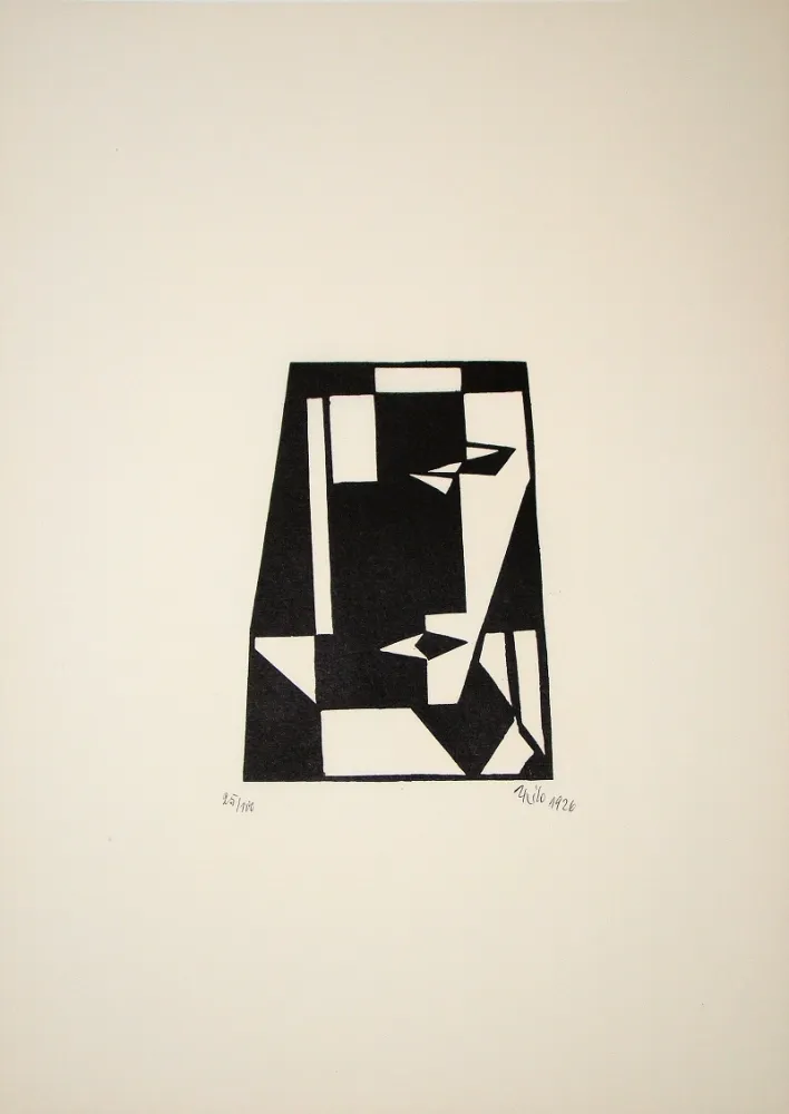 Incisione Su Legno Maatsch - Composition, 1926