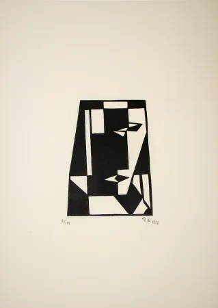 Incisione Su Legno Maatsch - Composition, 1926