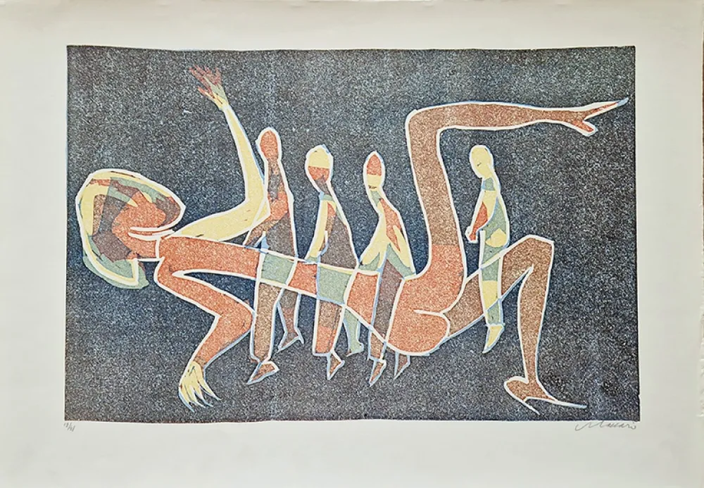 Linoincisione Maccari - Composizione