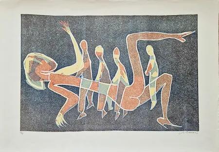 Linoincisione Maccari - Composizione