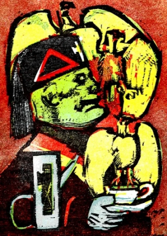 Libro Illustrato Maccari - Lunch at Mussolini