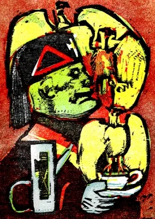 Libro Illustrato Maccari - Lunch at Mussolini