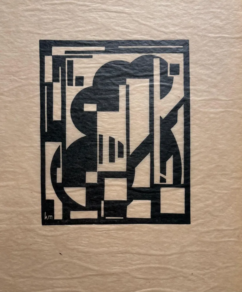 Linoincisione Maes - Untitled (abstract composition)