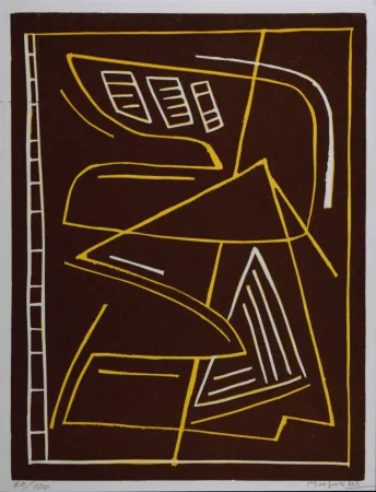 Linoincisione Magnelli - Composition, 1967 - Hand-signed!