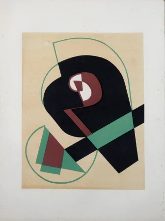 Litografia Magnelli - Jean Arp, Alberto Magnelli & Sophie Taeuber-Arp. - Untitled Collaboration, Aux Nourritures Terrestres, 1950