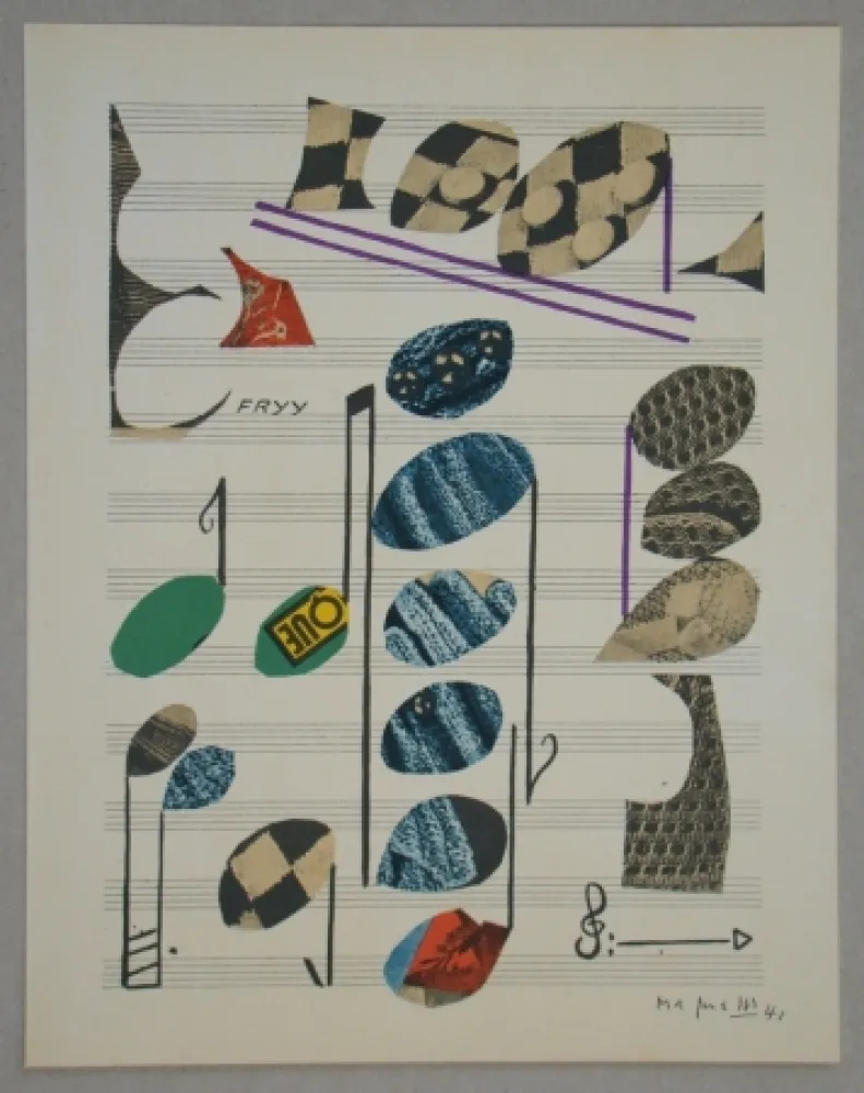 Litografia Magnelli - Papier collé, 1941