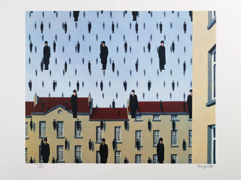 Litografia Magritte - Golconde (Golconda)