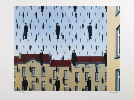 Litografia Magritte - Golconde (Golconda)