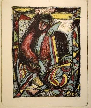 Litografia Maillet - Violoncellist