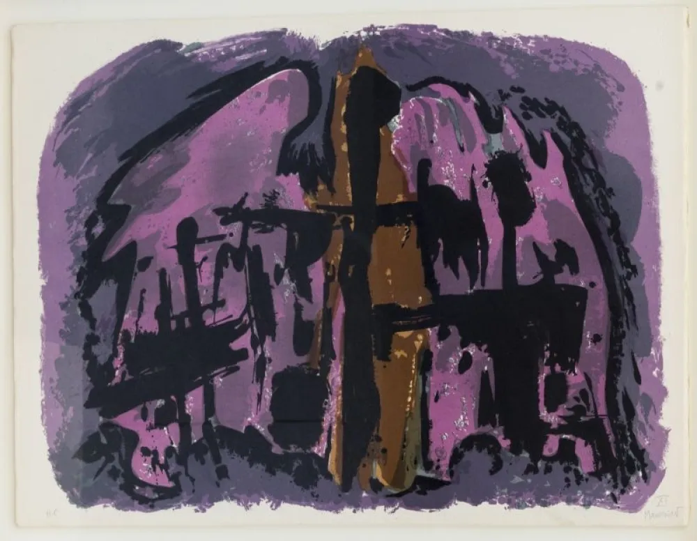 Litografia Manessier - Composition abstraite