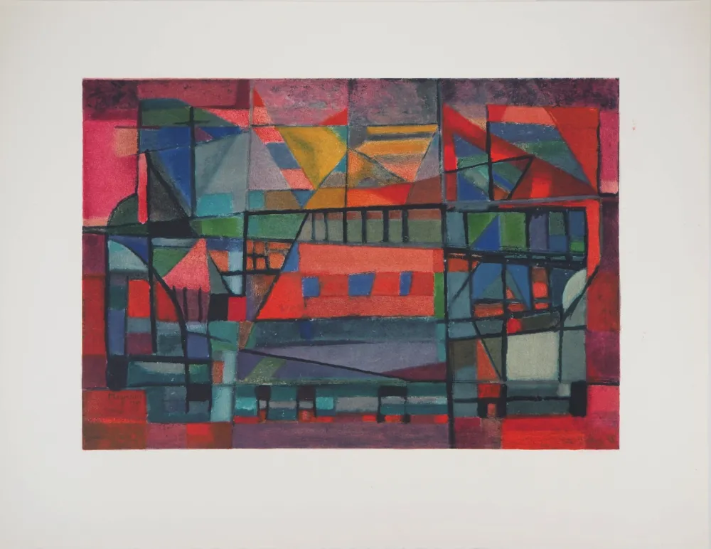 Litografia Manessier - Construction de l'arche