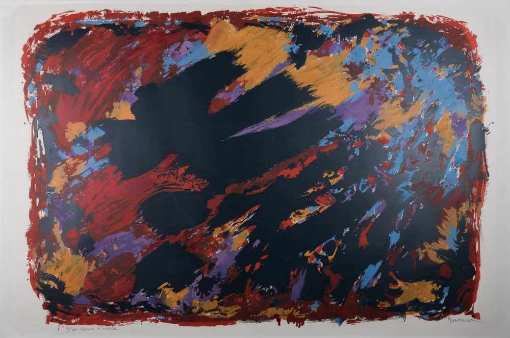 Litografia Manessier - Le procès de Burgos II