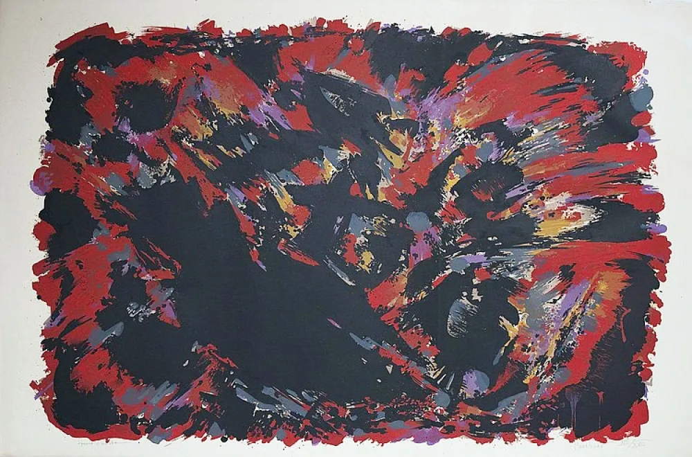 Litografia Manessier - Le procès de Burgos II